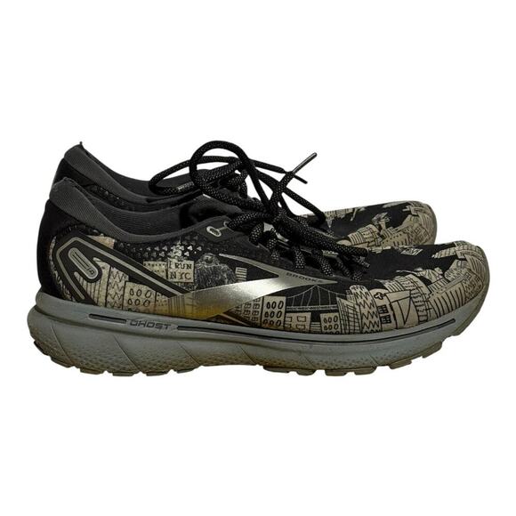 Brooks Ghost 14 Run Nyc Edition Black City Print Men's Size 9 Running Shoes - Picture 1 of 8